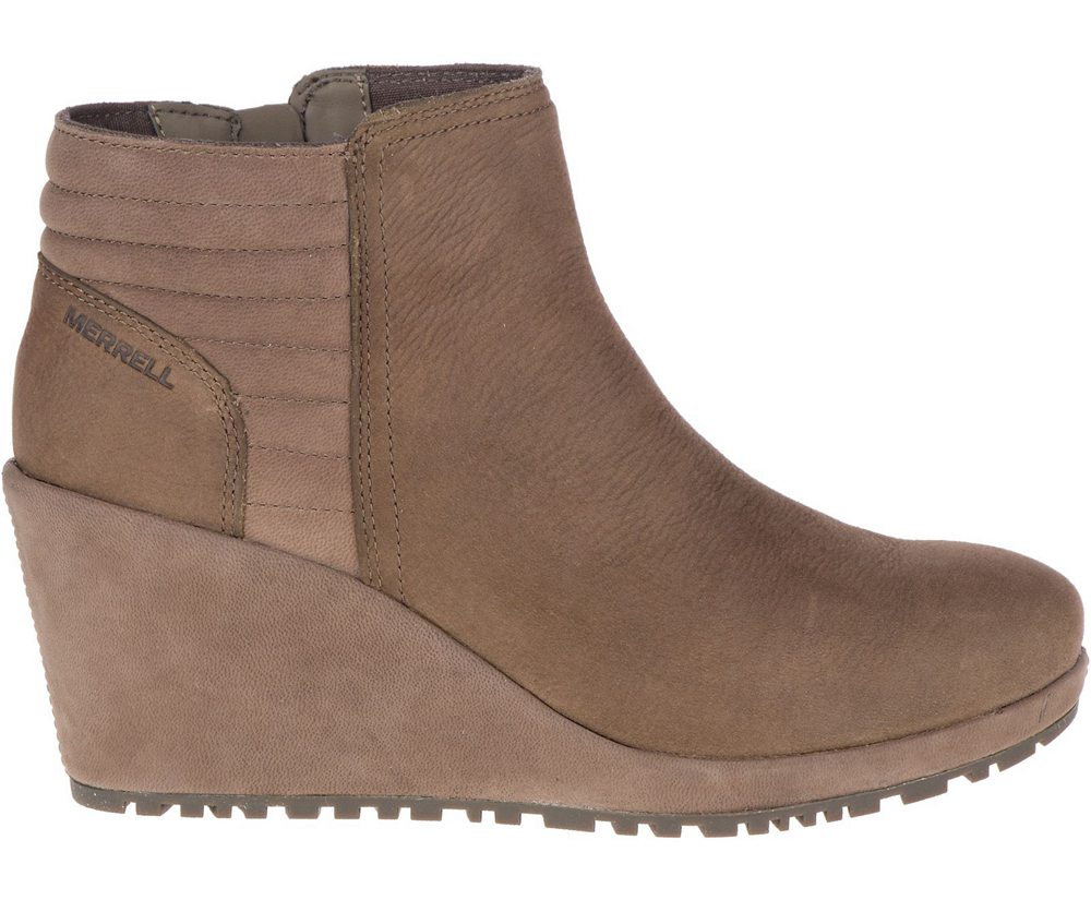 Merrell Boots Brown - Tremblant Wedge Bluff Waterproof - Womens 89VGZMCSI